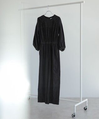 Green Parks ■ＥＳＣＡＲ　シャーリングデニムオールインワン Black