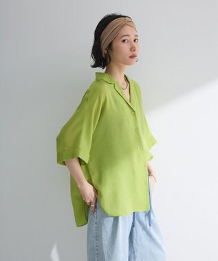 Green Parks 開襟シアージャケット風シャツ Check