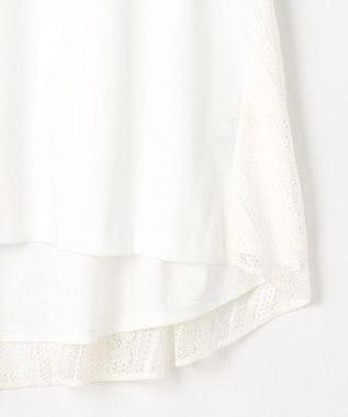 自由区 【WEB限定・洗える・XSサイズあり】レースコンビ カットソー アイボリー系