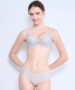 BRADELIS New York 【BRADELIS FIT】シームレスビキニ 360度方向によく伸びてフィット感抜群 ライトグレー
