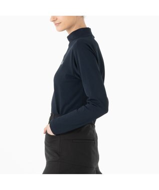 ZERO HALLIBURTON 【雑誌掲載・吸汗速乾・UVケア】 鹿の子 モックネックロングシャツ ZHG-W4A 1b 82872 ゴルフウェア ネイビー