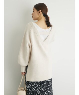 Green Parks ・Ｐｅｔｉｔ　Ｆｌｅｕｒ　両Ｖネックニットチュニック Off White