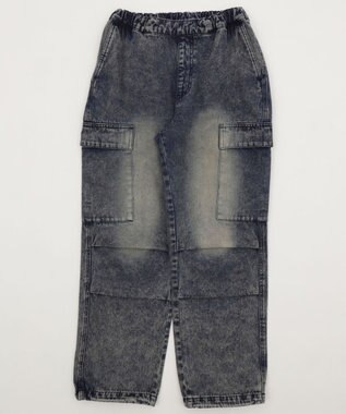 WEGO 【KIDS/150cm/160cm/ウエストゴム】デニムイージーカーゴパンツ（JUNIOR） デニム中濃加工色