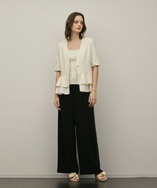 GRACE CONTINENTAL ペプラムツイードジャケット キナリ