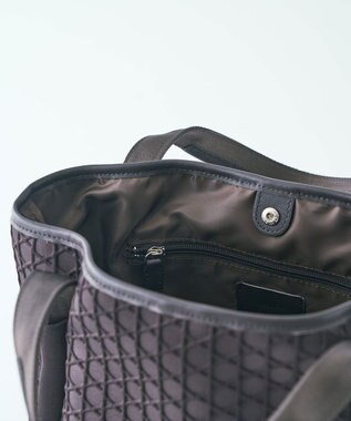 MIYABIYA LAQUOH【撥水加工】篭目柄エンボスボンディングトートL チョコレート