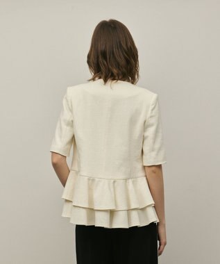 GRACE CONTINENTAL ペプラムツイードジャケット キナリ