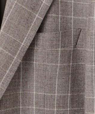 GOTAIRIKU 【CANONICO/カノニコ】サキソニーウールコットンブレンド ジャケット_ブラウンチェック ブラウン×グレンチェック