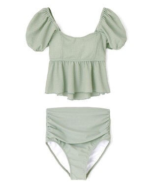 San-ai Resort（三愛水着楽園） 【SALE】パフスリーブビキニ　9M　【San-ai Resort（サンアイリゾート）】 グリーン