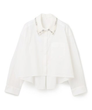 GRACE CONTINENTAL ビジューカラーシャツ ホワイト