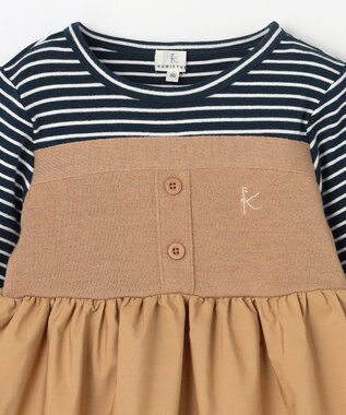 組曲 KIDS 【80-100㎝】ビスチェドッキング Tシャツ ベージュ