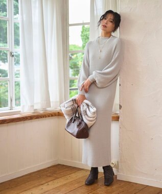WEGO 【WEB限定/2025年秋冬新作】ニットワンピース グレー