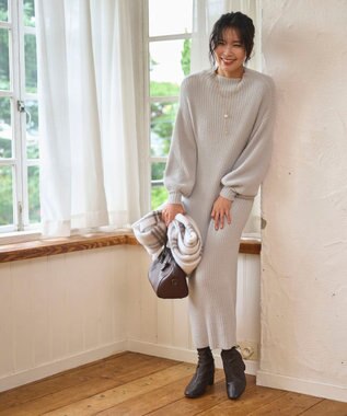 WEGO 【WEB限定/2025年秋冬新作】ニットワンピース グレー