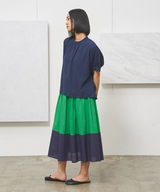 J.PRESS YORK STREET 【WOMEN】バックドレープドルマン ブラウス ネイビー系