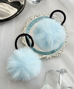 WEGO L2Pポンポンヘアゴム サックス