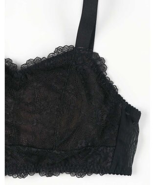 AMPHI ナイトブラ 眠っている間もバストをサポート 夜用ブラ 昼夜問わず使用可能 【ナイトアップブラ レーシィ】 ノンワイヤー ブラ ブラジャー LWF164 アンフィ／ワコール ブラック