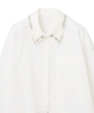 GRACE CONTINENTAL ビジューカラーシャツ ホワイト