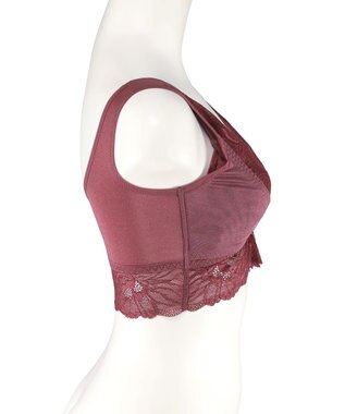 San-ai Resort（三愛水着楽園） 毎日らくちん 楽しくバストケアもちもちナイトブラ【ナイト＆ディブラ】フロントホックあり 【northerly】 バーガンディ