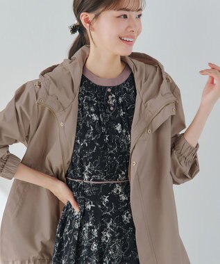 Tiaclasse L 撥水ドロストマウンテンパーカー モカ