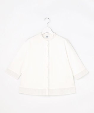 J.PRESS LADIES エンブロコンビ シャツジャージー バンドカラー カットソー ホワイト系