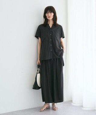 YECCA VECCA 【セットアップ可能】ポケットスキッパーシャツ Charcoal Gray