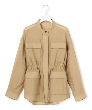 23区 【先行予約】リネンミックスシアースラブ ミリタリージャケット ベージュ系