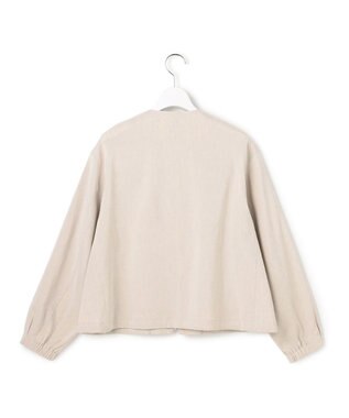 23区 リネンレーヨンストレッチ ノーカラー ブルゾン ベージュ系