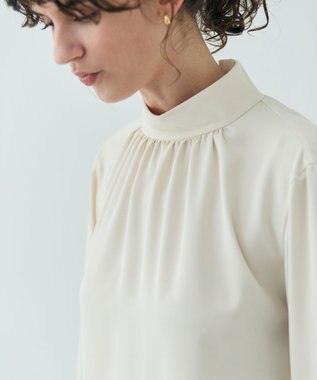 BEIGE， 【L-size】EVA / ハイネックロングスリーブブラウス Sheer Orange