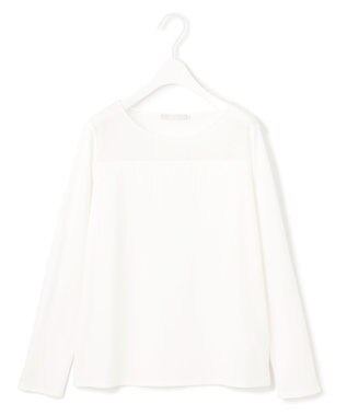 ICB L 【洗える】 PlaXフィラメントジャージー シアーコンビカットソー オフホワイト系