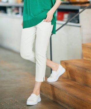  【日本製】ドライモーメント裾スリットパンツ