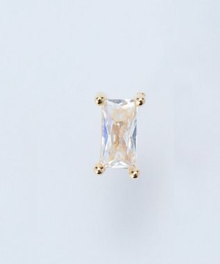 Phoebe シャインフレームレクタングルピアス　クリア（片耳） クリア