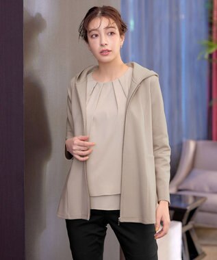 Tiaclasse 【新色追加・洗える】つまみタック袖レイヤードブラウス ライトベージュ