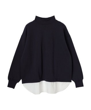 Green Parks 裏起毛ドッキングチュニック Navy