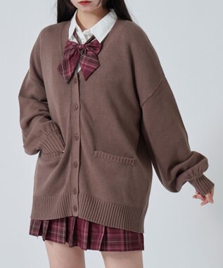 WEGO 【SCHOOL ITEM】ニットカーディガン ブラウン