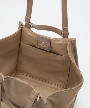 TOPKAPI 【TREASURE TOPKAPI】ナイロン 2way レザーハンドル ミニ トートバッグ グレージュ