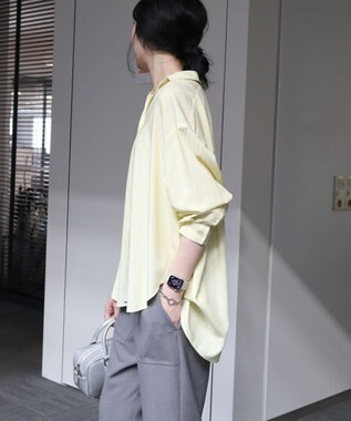 AMERICAN HOLIC サラックールバックタックシャツ Stripe Yellow