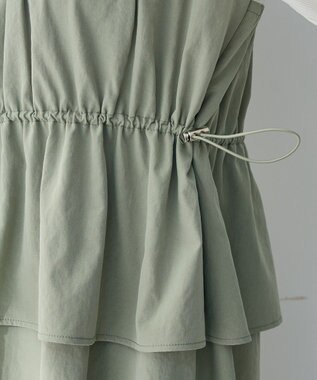 Green Parks ペプラムドッキングワンピース Khaki