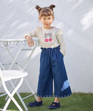 ANY KIDS デニム ガウチョ ネイビー