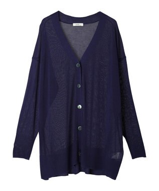 earth music&ecology シアーＢＩＧカーディガン Blue