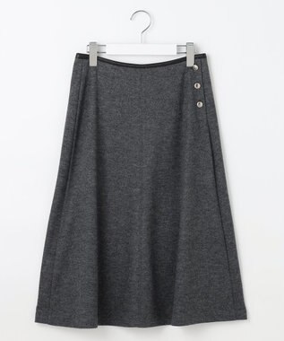 J.PRESS LADIES L 【洗える】ウールスムース スカート グレー系