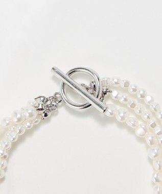 Phoebe レイヤードバロックパールマンテルブレスレット　シルバー シルバー