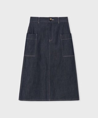 Paul Smith コントラストステッチ デニムスカート ダークブルー