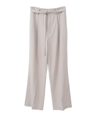 YECCA VECCA ベルト付きタックストレートパンツ Beige