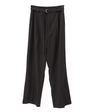 YECCA VECCA ベルト付きタックストレートパンツ Charcoal Gray