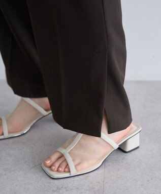 YECCA VECCA ベルト付きタックストレートパンツ Charcoal Gray