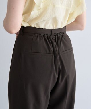 YECCA VECCA ベルト付きタックストレートパンツ Charcoal Gray