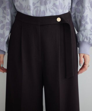 YECCA VECCA 金釦アクセントベルトワイドパンツ Dark Brown