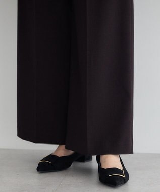 YECCA VECCA 金釦アクセントベルトワイドパンツ Dark Brown