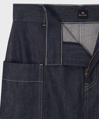 Paul Smith コントラストステッチ デニムスカート ダークブルー