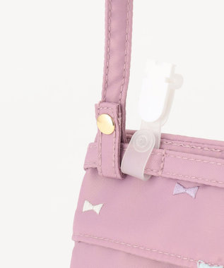 ANY KIDS 刺繍移動ポケットポシェット ピンク×リボン