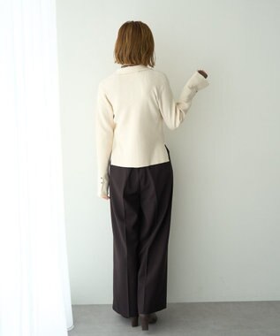 YECCA VECCA 金釦アクセントベルトワイドパンツ Dark Brown